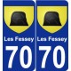 70 Les Fessey escudo de armas de la etiqueta engomada de la placa de pegatinas de la ciudad