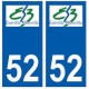 52 Eurville-Bienville logo autocollant plaque stickers ville