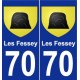 70 Les Fessey blason autocollant plaque stickers ville