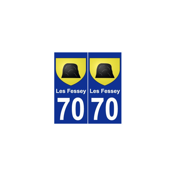 70 Les Fessey escudo de armas de la etiqueta engomada de la placa de pegatinas de la ciudad
