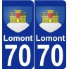 70 Lomont escudo de armas de la etiqueta engomada de la placa de pegatinas de la ciudad