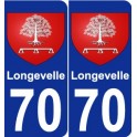 70 Longevelle blason autocollant plaque stickers ville
