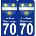 70 Loulans-Verchamp escudo de armas de la etiqueta engomada de la placa de pegatinas de la ciudad