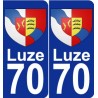 70 Luze coat of arms sticker plate stickers city