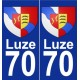 70 Luze coat of arms sticker plate stickers city
