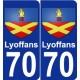 70 Lyoffans coat of arms sticker plate stickers city