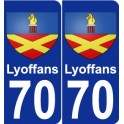 70 Lyoffans blason autocollant plaque stickers ville