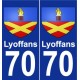 70 Lyoffans blason autocollant plaque stickers ville
