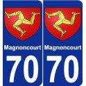70 Magnoncourt escudo de armas de la etiqueta engomada de la placa de pegatinas de la ciudad