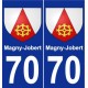 70 Magny-Jobert wappen aufkleber typenschild aufkleber stadt