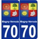70 Magny-Vernois stemma adesivo piastra adesivi città