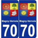 70 Magny-Vernois stemma adesivo piastra adesivi città