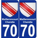 70 Mailleroncourt-Charette stemma adesivo piastra adesivi città