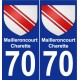 70 Mailleroncourt-Charette stemma adesivo piastra adesivi città