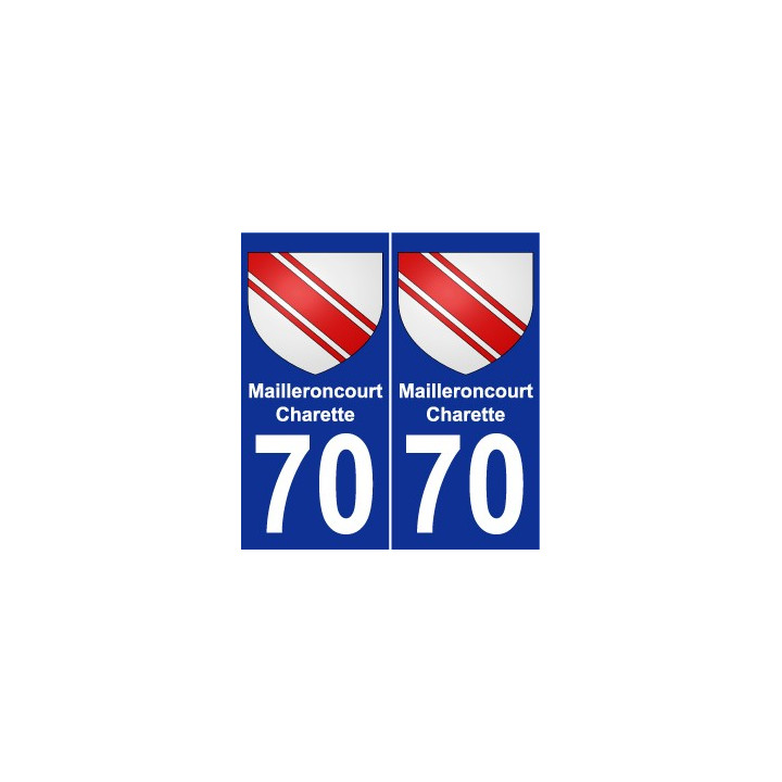 70 Mailleroncourt-Charette escudo de armas de la etiqueta engomada de la placa de pegatinas de la ciudad
