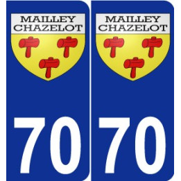 70 Mailley-et-Chazelot escudo de armas de la etiqueta engomada de la placa de pegatinas de la ciudad