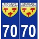 70 Mailley-et-Chazelot blason autocollant plaque stickers ville