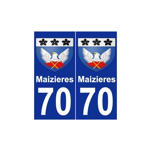 70 Maizieres escudo de armas de la etiqueta engomada de la placa de pegatinas de la ciudad