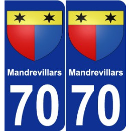 70 Mandrevillars coat of arms sticker plate stickers city