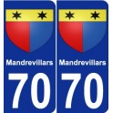 70 Mandrevillars blason autocollant plaque stickers ville