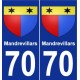 70 Mandrevillars blason autocollant plaque stickers ville