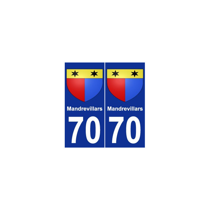 70 Mandrevillars coat of arms sticker plate stickers city