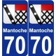 70 Mantoche blason autocollant plaque stickers ville