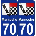 70 Mantoche blason autocollant plaque stickers ville