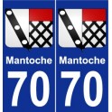 70 Mantoche blason autocollant plaque stickers ville