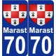 70 Marast escudo de armas de la etiqueta engomada de la placa de pegatinas de la ciudad