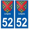 52 Langres blason autocollant plaque stickers ville