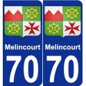 70 Melincourt blason autocollant plaque stickers ville