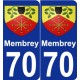 70 Membrey escudo de armas de la etiqueta engomada de la placa de pegatinas de la ciudad