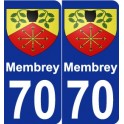 70 Membrey blason autocollant plaque stickers ville