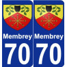 70 Membrey escudo de armas de la etiqueta engomada de la placa de pegatinas de la ciudad
