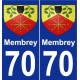 70 Membrey escudo de armas de la etiqueta engomada de la placa de pegatinas de la ciudad