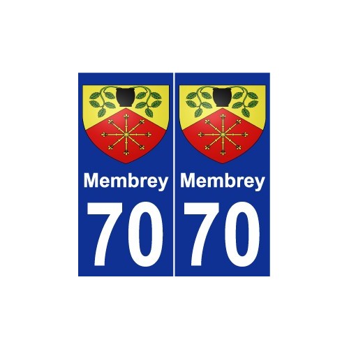 70 Membrey escudo de armas de la etiqueta engomada de la placa de pegatinas de la ciudad