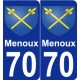 70 Menoux coat of arms sticker plate stickers city