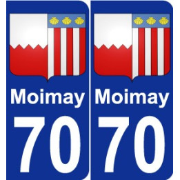 70 Moimay escudo de armas de la etiqueta engomada de la placa de pegatinas de la ciudad