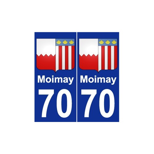 70 Moimay escudo de armas de la etiqueta engomada de la placa de pegatinas de la ciudad