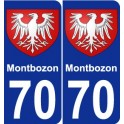 70 Montbozon escudo de armas de la etiqueta engomada de la placa de pegatinas de la ciudad