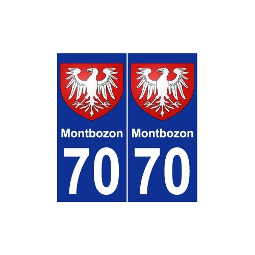 70 Montbozon escudo de armas de la etiqueta engomada de la placa de pegatinas de la ciudad
