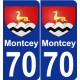 70 Montcey escudo de armas de la etiqueta engomada de la placa de pegatinas de la ciudad