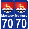 70 Montcey escudo de armas de la etiqueta engomada de la placa de pegatinas de la ciudad