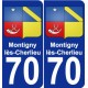 70 Montigny-lès-Cherlieu wappen aufkleber typenschild aufkleber stadt