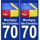 70 Montigny-lès-Cherlieu stemma adesivo piastra adesivi città