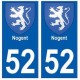 52 Nogent blason autocollant plaque stickers ville