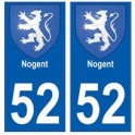52 Nogent blason autocollant plaque stickers ville