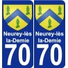 70 Neurey-lès-la-Demie blason autocollant plaque stickers ville