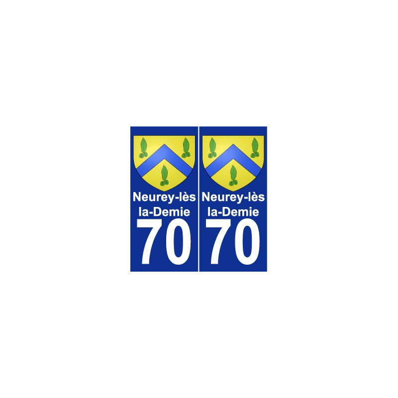 70 Neurey-lès-la-Demie escudo de armas de la etiqueta engomada de la placa de pegatinas de la ciudad